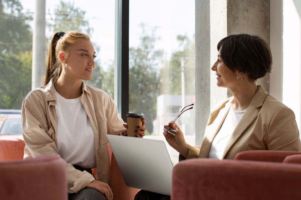 life coach talking to a client
